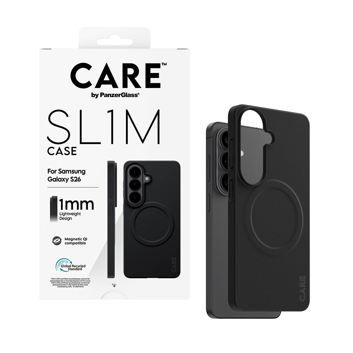 CARE™ by PanzerGlass® SL1M Case Black w. Qi Samsung Galaxy S26